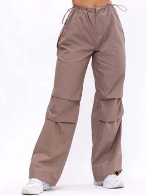 Buffbunny Adventure Cargo Pant Women's Brown Parachute Oversize XL Drawstring thumbnail 2
