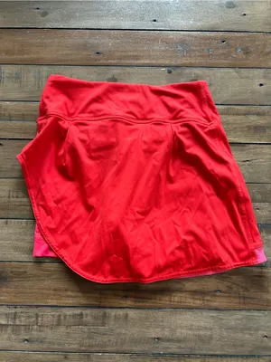 Lululemon Asymmetrical Layered High Rise Tennis Skirt Skort Pink Orange 2 thumbnail 11