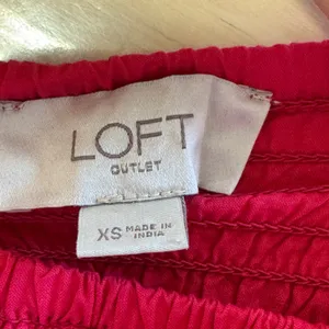 LOFT Outlet Colorblock Smocked Tiered Maxi Dress Red Pink XS Boho Cotton Summer thumbnail 6