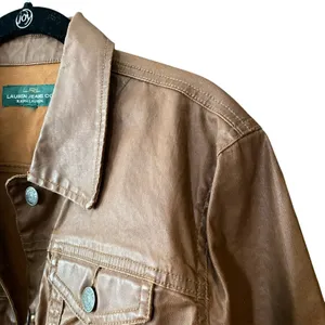 LRL Lauren Jeans Co. Coated Brown Jacket Size Small thumbnail 6