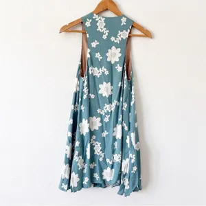 For Love & Lemons Sweet Jane Robin Egg Blue Floral Cottagecore Swing Mini Dress thumbnail 8