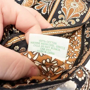 Vera Bradley Retired Black Brown Gold Paisley Boho Quilted Morgan Shoulder Bag thumbnail 7