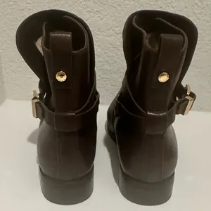 MICHAEL Michael Kors Arley Moto Buckled Ankle Boots Size 8 Dark Brown Leather thumbnail 6