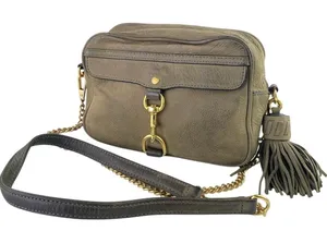Rebecca Minkoff Women's Brown Brushed Pebbled Leather Chain Strap Crossbody Bag thumbnail 1