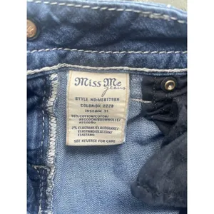 Women Miss Me Jeans Midrise Boot Cut Jeans Marked Size 26 X 31 Embroidery Bling thumbnail 5