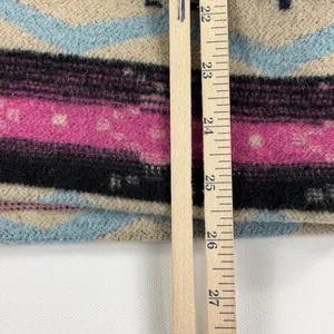 Dylan Sweater Womens XS Pink Hooded V Neck Aztec Knit Short Sleeve Pullover Boho thumbnail 4