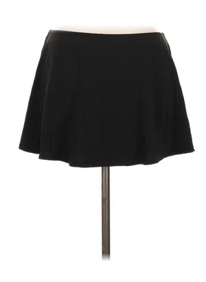 Robin Piccone Black Tie-Front Swim Skirt Cover-Up Size Large L Mini Skirt thumbnail 2