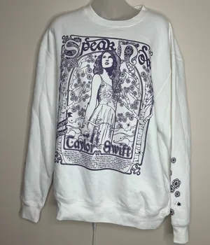 Taylor Swift Speak Now Taylors version crewneck Sweatshirt white purple Large thumbnail 1