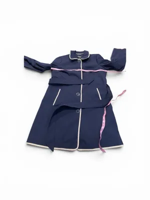DENNIS BASSO navy water resistant trench thumbnail 4