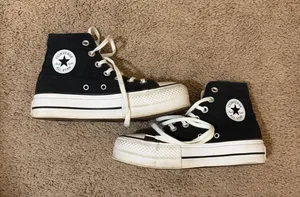 Black platform high top converse thumbnail 1