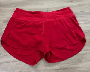Lululemon Speed Up Short Long 4" Dark Red Women Size 10 thumbnail 1