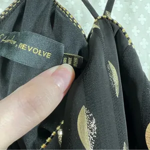Revolve House Of Harlow Black Gold Leaf Print Halter Dress‎ thumbnail 5