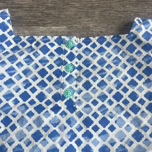 Matilda Jane‎ Smocked Geometric Flutter Sleeve Top Size XL Cotton Summer thumbnail 8