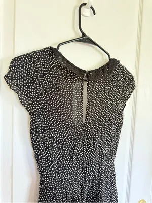 Reformation Sade Black Floral Lace Trim Mini Dress thumbnail 7