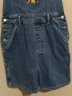 Vintage Disney Winnie The Pooh Cotton Denim Overalls Shorts Women’s Size Small thumbnail 4