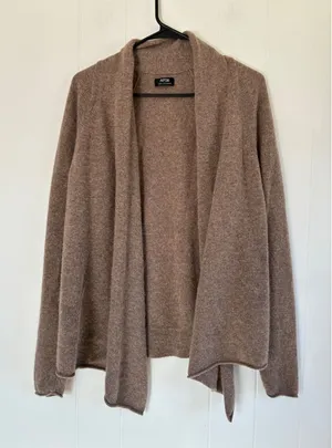 Apt 9 Womens 100% Cashmere Open Front Cardigan Brow Shawl Collar Sweater‎ thumbnail 1