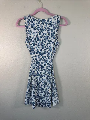 Reformation Blue White Floral Mini Dress Womens 4 Casual Summer Luxury Classic thumbnail 2