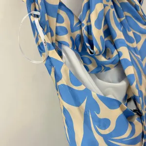 Lulus Midiana Light Blue Abstract Floral Tie Back Midi Dress Party Satin XS NWT thumbnail 14