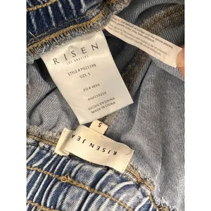 RISEN Light Wash Denim Slouchy Cropped Barrel Wide Leg Jeans Size Small thumbnail 8