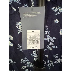 Universal Threads NWT Floral Ruffle Maxi Dress M Navy Blue MSRP $38 thumbnail 5