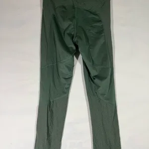 Nike Pro Athletic Leggings With Sparkle‎ Mesh Panels M Olive Green New A46 thumbnail 2
