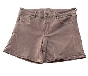 American Eagle size 14 midi denim Women’s Mauve pink Jean Shorts thumbnail 1