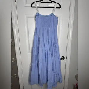 BILLY J Baby Blue Tiered Maxi Dress Size 14‎ Lined Summer Sundress thumbnail 2