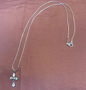 Sterling Silver Cross Pendant Necklace thumbnail 1