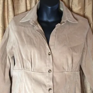 Motherhood Maternity Top in Sueded Touch Polyester Button Down w/Waist Ties-Sz M thumbnail 4