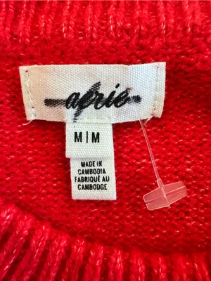 NWOT Aerie Red White Striped Oversized Crewneck Sweater M thumbnail 8