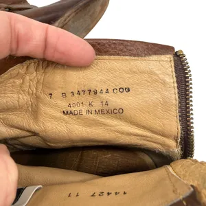 Frye Tabitha Phillip Harness Brown Leather Ankle Boots Back Zip 7 B Western Boho thumbnail 7