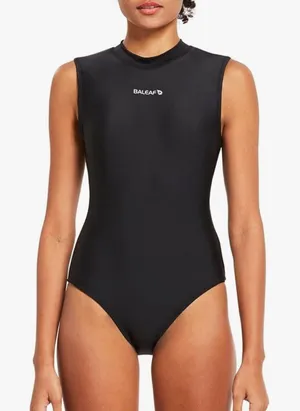 Baleaf Athletic One Piece Swimsuit Back Zip High Neck Training Sport Swimwear thumbnail 1