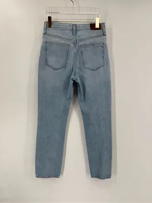 Madewell The High-Rise Slim Crop Boyjean in Dumas‎ Wash: Ripped Edition size 25 thumbnail 4