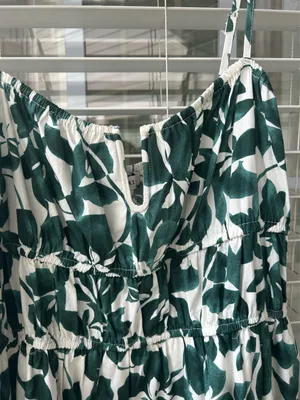 Moon River Green and white maxi dress floral thumbnail 3