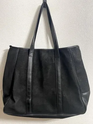 Large Tote bag . 2 toned black thumbnail 1