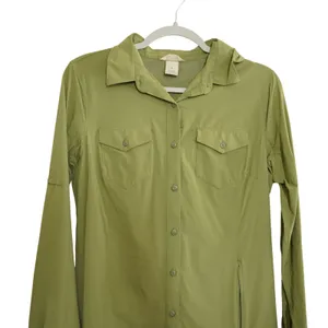 Duluth Trading Co Shirt Dress Womens Small Green Long‎ Sleeve Hiking Outdoors thumbnail 4