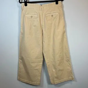 Maeve Anthropologie Remi Wide Leg Cropped Pants Beige High Waist Culottes Size 8 thumbnail 11