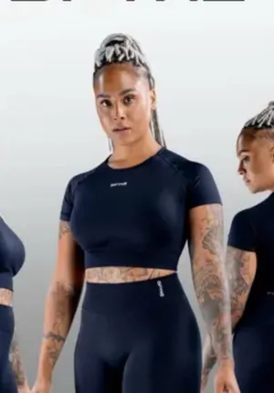 DFYNE Black Women's Crop Top thumbnail 1