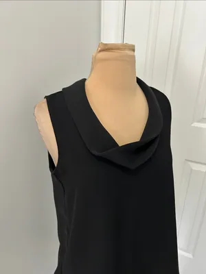 Zara Black Sleeveless Draped Neck Top thumbnail 5