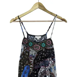 Ganji LA Boho Paisley Handkerchief Hem Maxi Dress Multi Color Festival Size S thumbnail 3