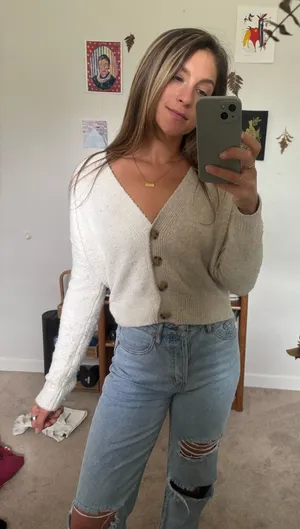 Two-Tone Cropped Cardigan thumbnail 1