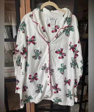 Disney Parks Pajamas shirt Christmas Holiday Retro Mickey Bows long holidays thumbnail 6