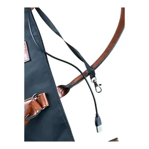 Relavel Laptop Tote Bag Black Nylon Brown Trim USB Charging Port Work Briefcase thumbnail 4