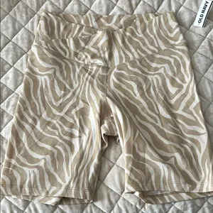 Zebra Print Women's Biker Shortd Tan Size M thumbnail 1