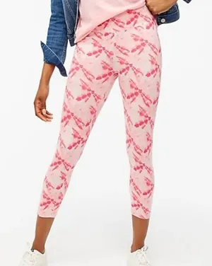 J. Crew Cropped pink tie dye Leggings size XL thumbnail 1