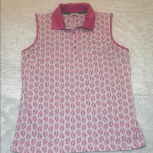 Lady Hagen Pink and Green Sleeveless Polo thumbnail 1