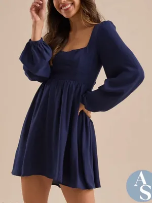 Altar’d State Navy Long Sleeve Dress thumbnail 1