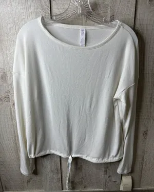 Stars Above Womens Ribbed Long Sleeve Pajama Lounge Top Soft White Size Small thumbnail 1