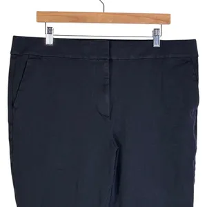 Loft Flare Dress Pants Solid Black Mid Rise Career Professional Work Size 16 thumbnail 3