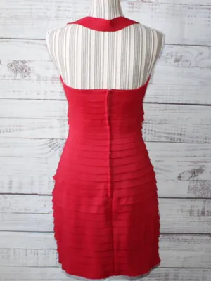 Sherri Hill 2009 Prom Style bodycon cocktail Red Dress Size 6 thumbnail 5